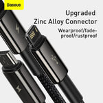 Baseus Tungsten Gold 3 in 1 Cable USB to Micro Lightning Type-C 3.5A 1.5M