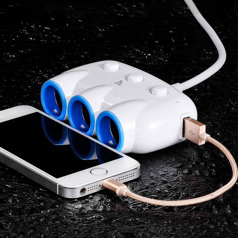Hoco C1 Car Charger Dual USB Triple Cigarette Lighter
