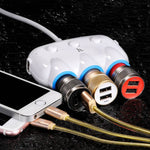 Hoco C1 Car Charger Dual USB Triple Cigarette Lighter