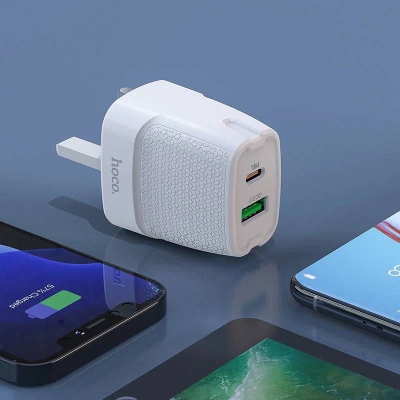 Hoco C85B Wall Charger PD20W QC3.0 UK Plug