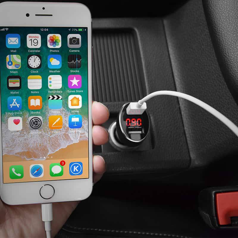 Hoco Z26 Car Charger Digital Display Dual USB