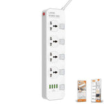 Ldnio 2500W Power Extension 4 USB-A Ports 4 Power Sockets SC4408