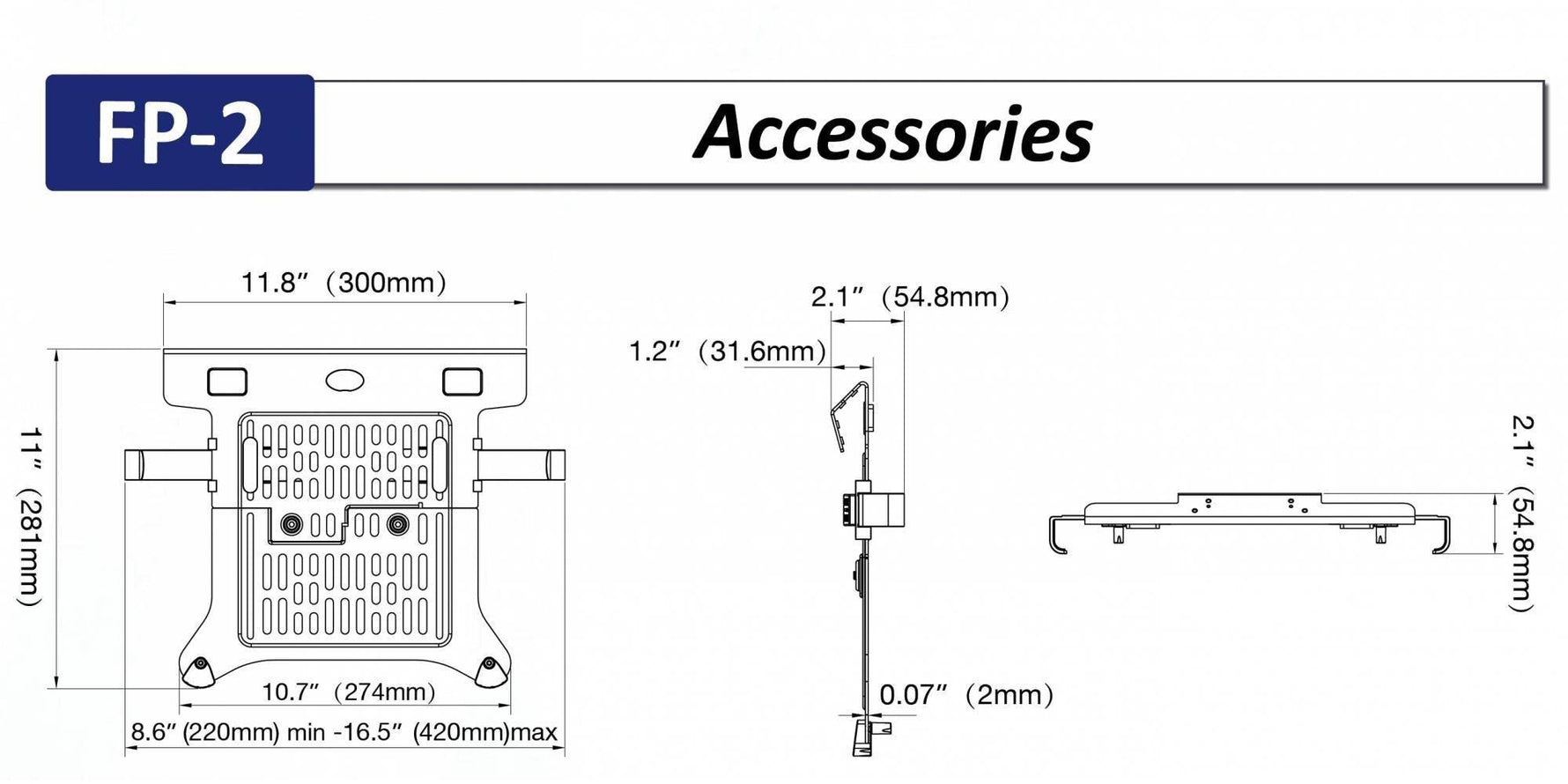 NB FP-2 VESA LAPTOP 10″ – 17″ Mount Holder, Tray, Stand, Clamp - TQ STORE