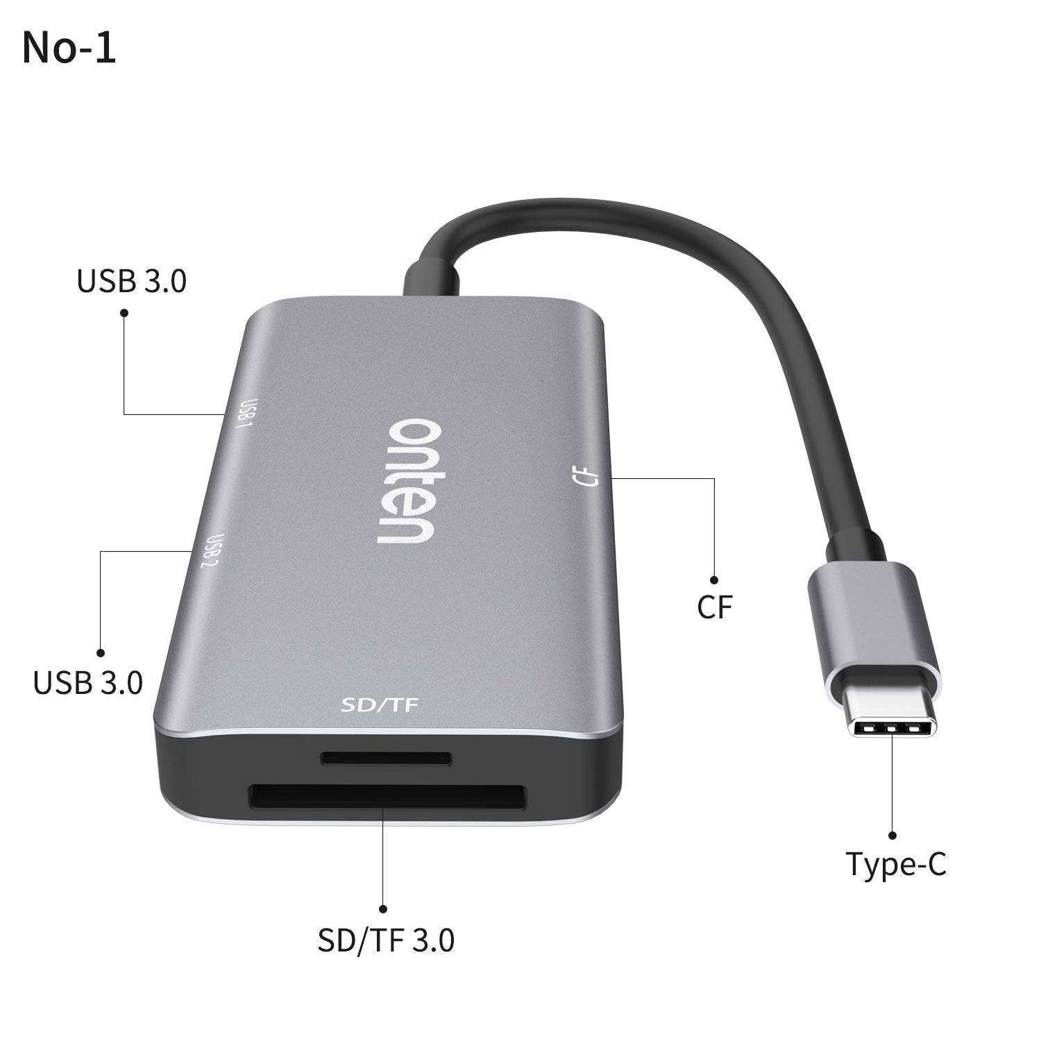 Onten 91182 Type C Card Reader