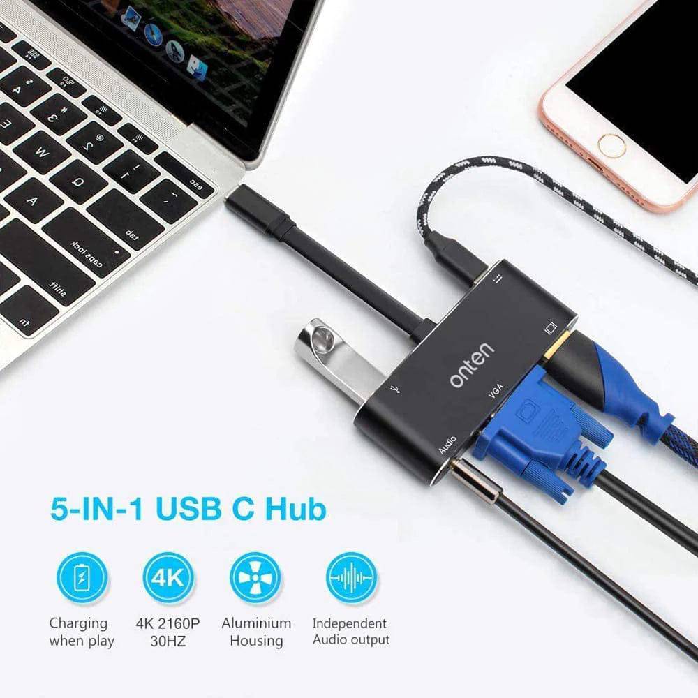 Onten 9573S USB-C to HDMI VGA Combo Hub