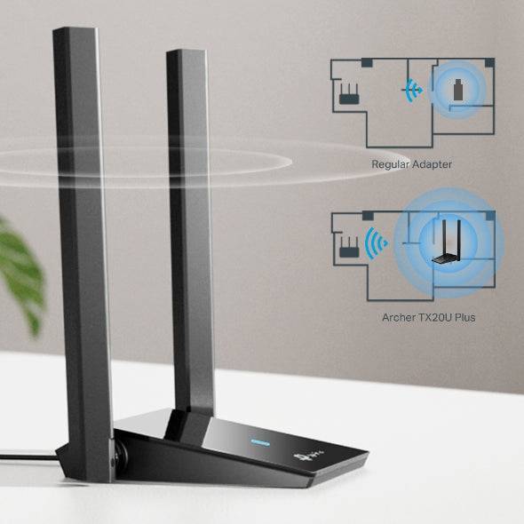 TP-LINK USB Archer Adapter, Wi-Fi 6, Dual Antennas, High Gain, TX20U-PLUS-AX1800 - TQ STORE