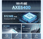 TP-LINK Wireless Router, Wi-Fi 6E, Tri-Band, AXE5400 - Black - TQ STORE