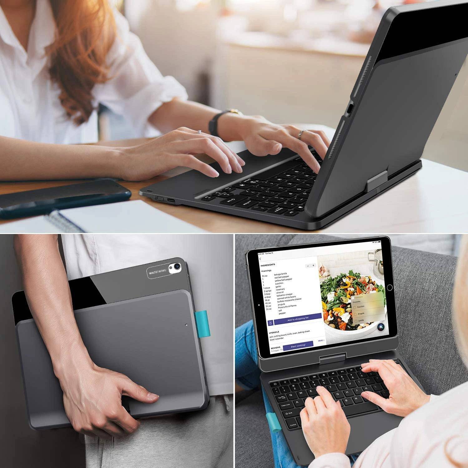 WiWU Waltz Rotating Magic Smart Keyboard Case for IPad 10.2 inch– Arabic - TQ STORE