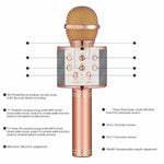 WS-858 Wireless Bluetooth Karaoke Handheld Microphone USB KTV Microfone Player Bluetooth Mic Speaker Record Music Microphone - TQ STORE