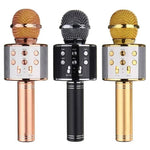 WS-858 Wireless Bluetooth Karaoke Handheld Microphone USB KTV Microfone Player Bluetooth Mic Speaker Record Music Microphone - TQ STORE