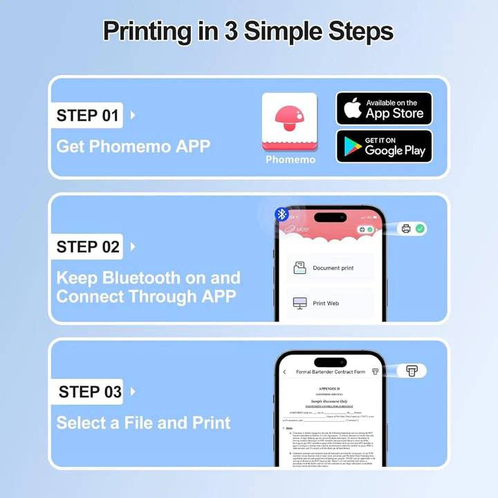 Phomemo Rechargeable A4 Printer with 200 Thermal A4 Papers Free - TQ STORE