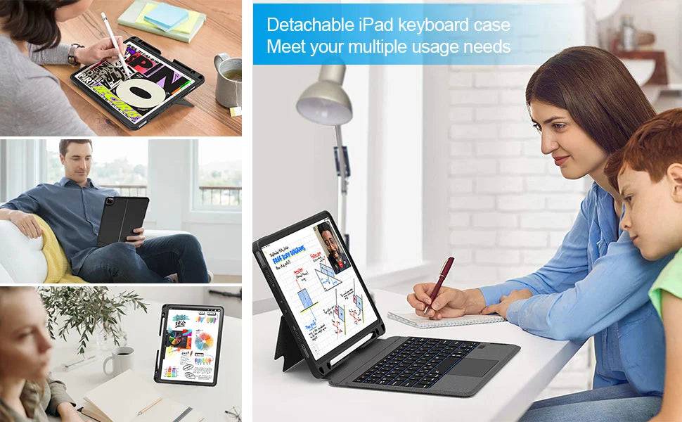 WiWU Combo Magnetic Detachable Keyboard Case For iPad Pro 12.9 inch Arabic English