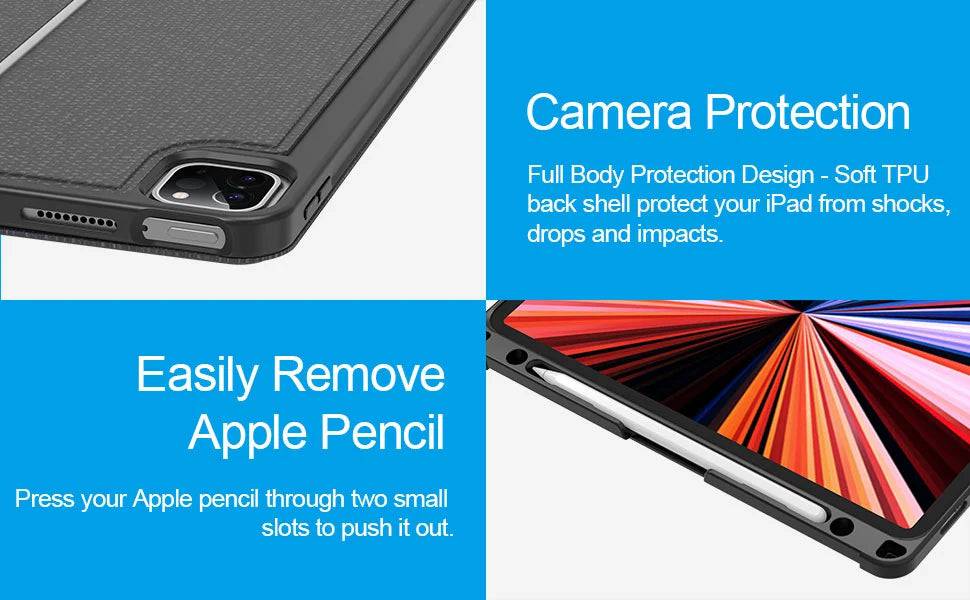 WiWU Combo Magnetic Detachable Keyboard Case For iPad Pro 12.9 inch Arabic English