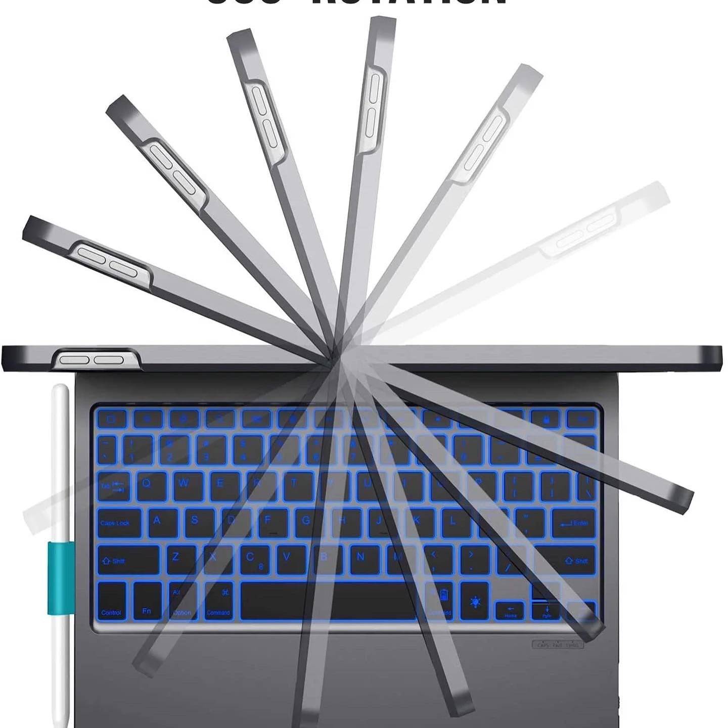 WiWU Waltz Rotating Magic Smart Keyboard Case for iPad 10.2 inch Arabic