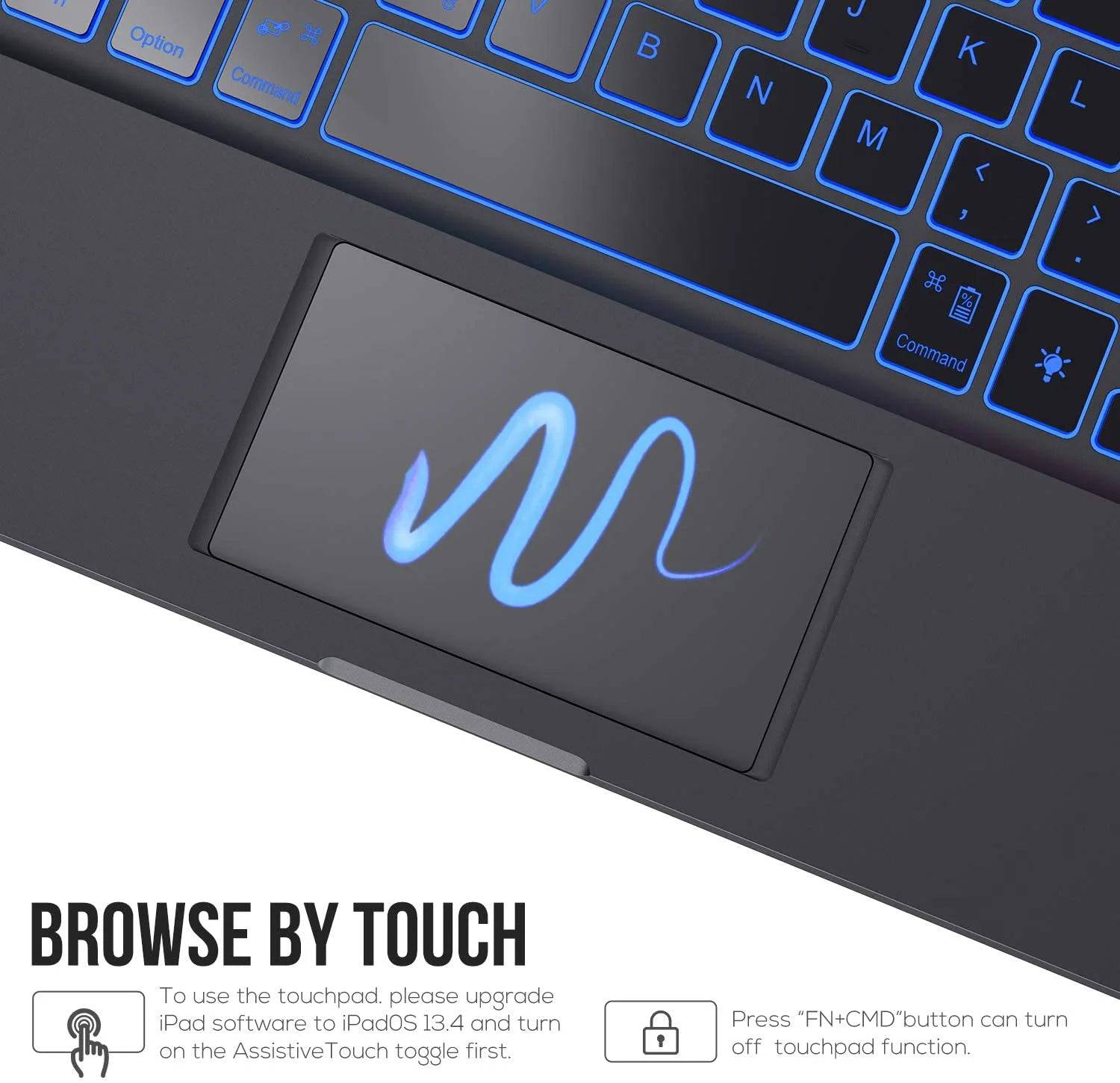 WiWU Waltz Rotating Magic Smart Keyboard Case for iPad 10.2 inch Arabic